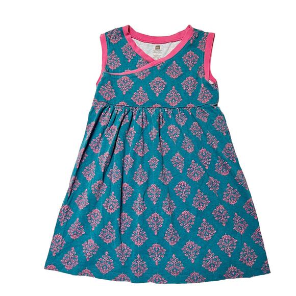 Tea Collection Wrap Neck Dress Size 7 - Picture 1 of 5